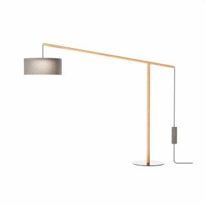 3D-Freisteller einer eleganten Design-Award-Wohnzimmerlampe mit minimalistischem Fuß.